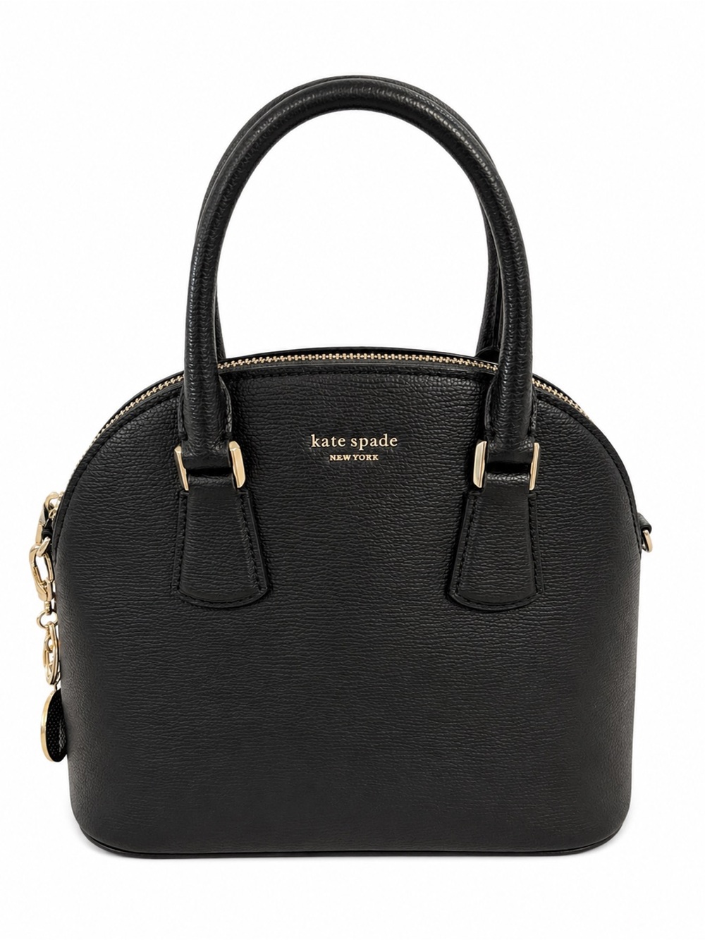 kate spade Black Pebbled Leather Satchel with Gold Hardware